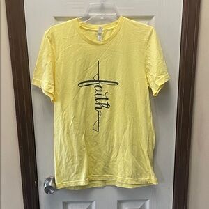 Bella Canvas Yellow 'Faith' Graphic Short Sleeve Tee
